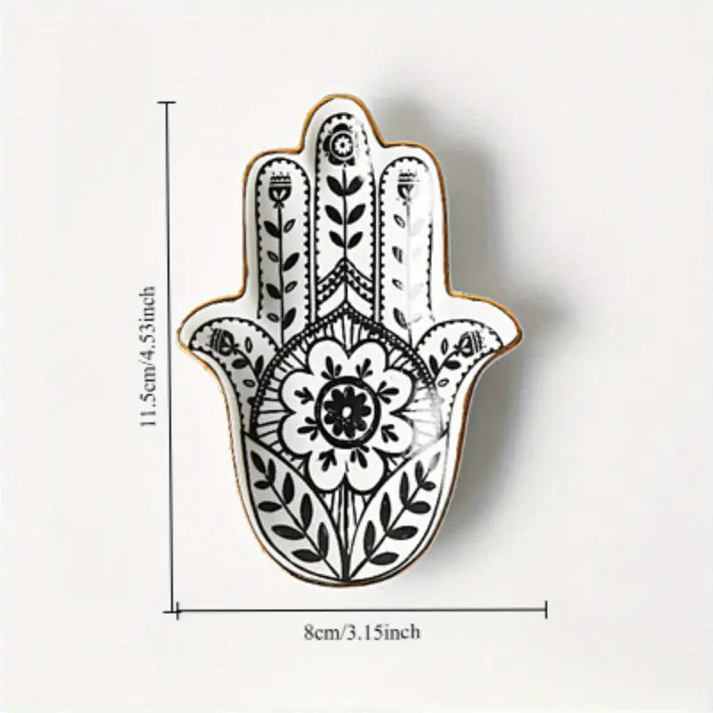 Ceramic Hamsa Hand Jewelry Tray