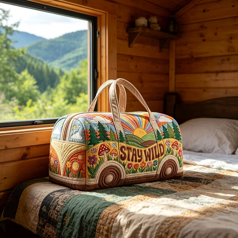 Large Quilted Travel Tote Bag
