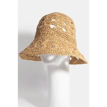 Vented Straw Braided Bucket Hat