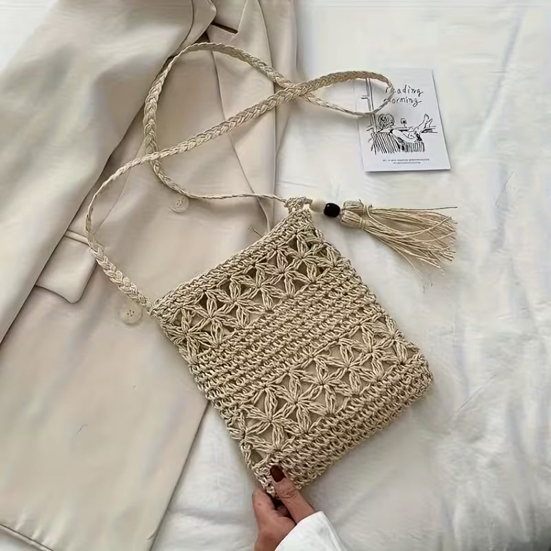 Woven Straw Shoulder Bag