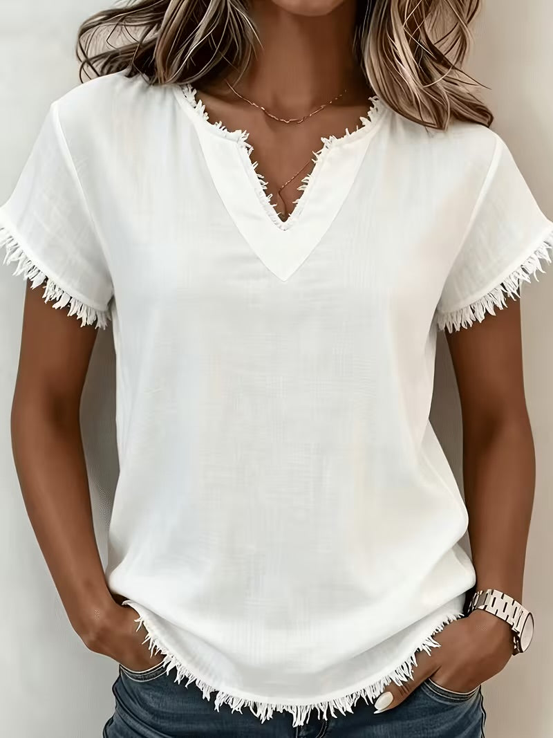 V-neck Tassel Design Women's Fashion Top