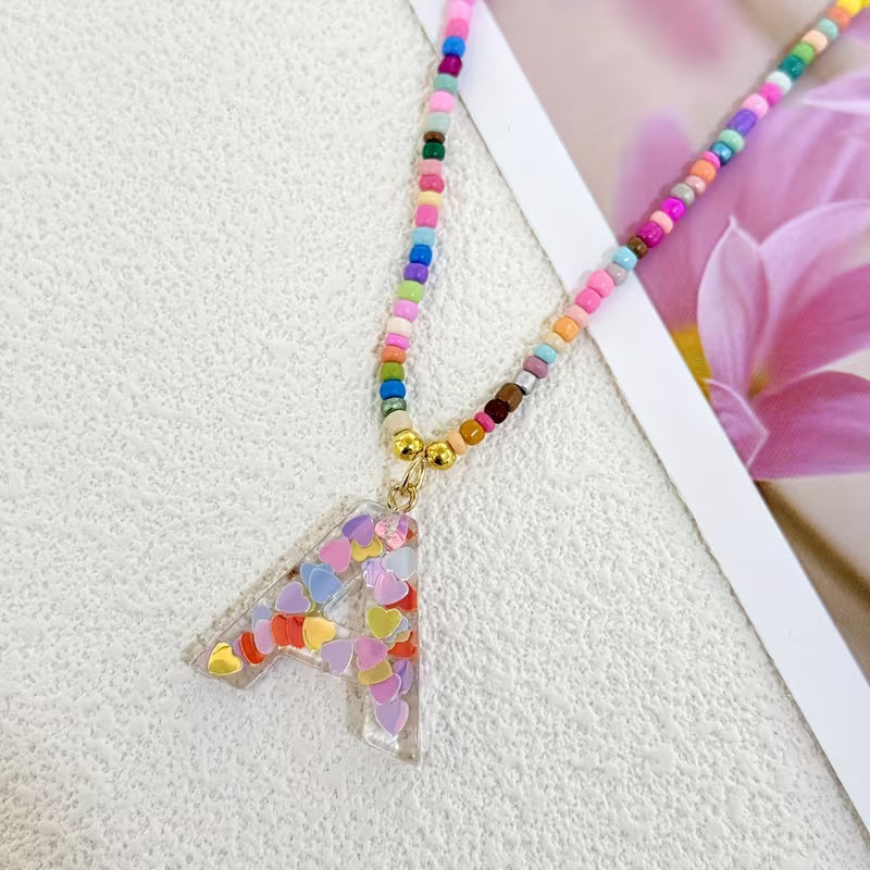 Cute Colorful Beaded 26 Alphabet Letter Charm